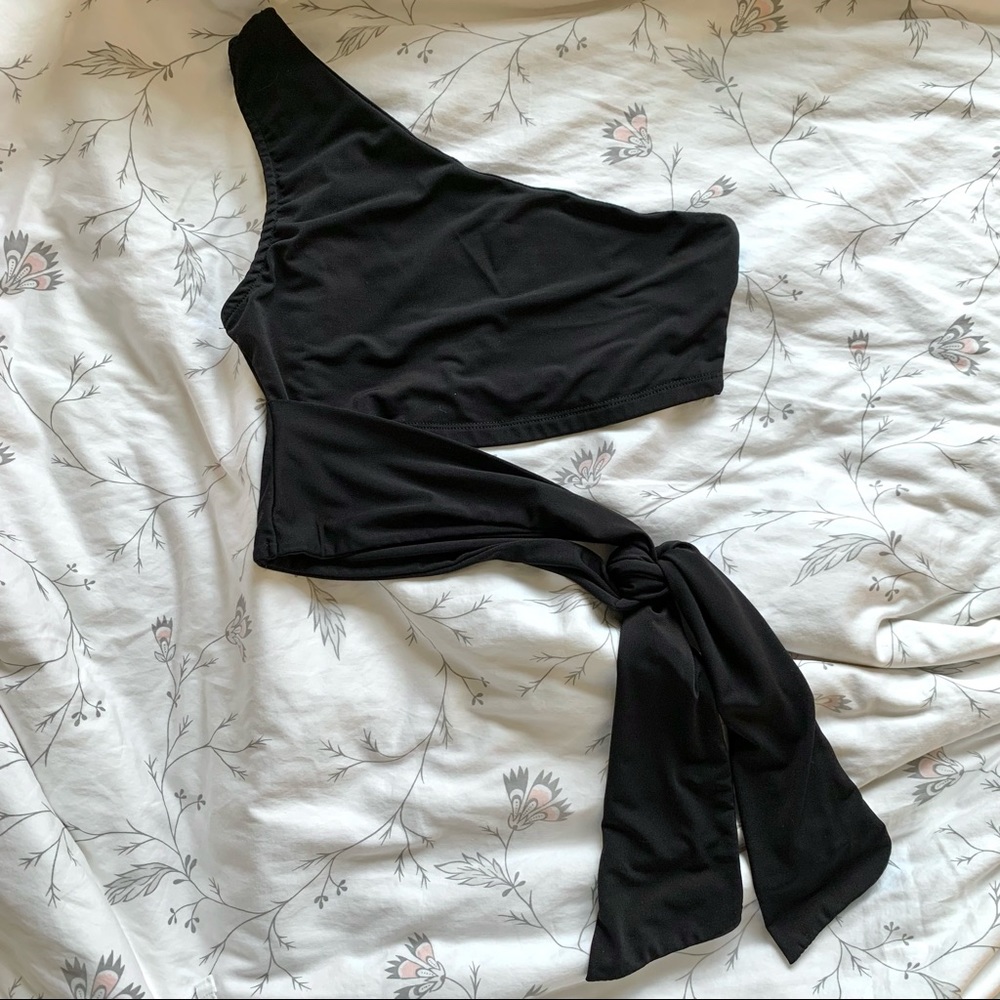 SOLD! Shein One Shoulder Tie Waist Crop Top